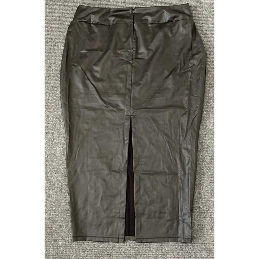 SKIMS Micro Pleather Bikini Bathing Suit Signature Swim Skirt Onyx 4X $88 NEW
